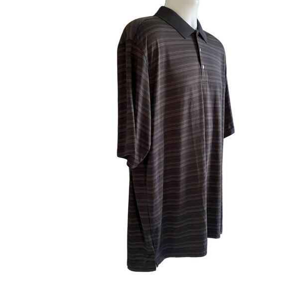 Walter Hagen Essentials Gray Black Striped Polyester Polo Shirt Men's Size XL - Picture 4 of 10